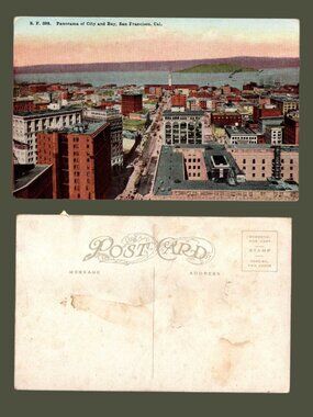 10/$25 Vintage 1910s City and Bay San Francisco, California Postcard
